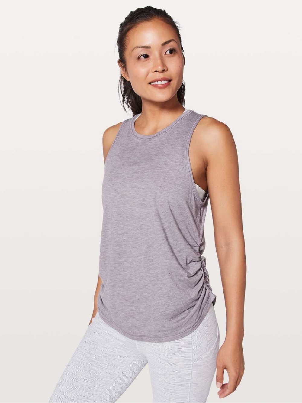Lululemon, Sleeveless Side-Ruched Tank Top - Lavender Gray